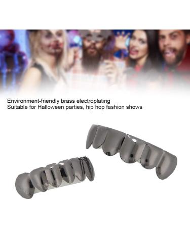 Shop Hip Hop Prop Teeth Accessories - Shiny Black Brass & Silicone Decoration for Halloween Party Gifts - Buy Online on GoSupps.com