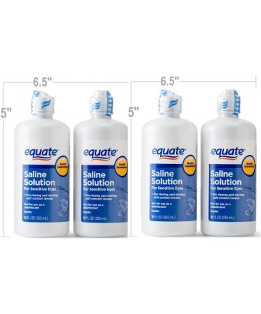 Equate Saline Solution for Sensitive Eyes 12 FL Oz Twin Pack (4 Count) - Complete Eye Care Solution - Buy Online on GoSupps.com