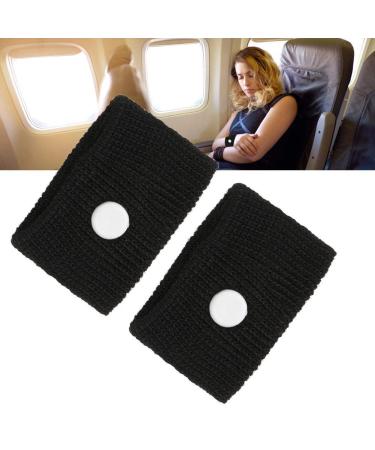 TMISHION Anti Nausea Wristbands for Travel Motion- Motion Bracelet for Adults Acupressure Wristbands Great for Nausea Symptoms and Car Sea/Boats Planes Relief - 1 Pair Black