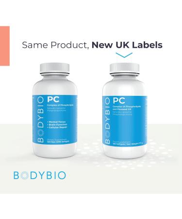 BodyBio PC Phospholipids & Flaxseed Oil | Liposomal Formula | High Absorption & Potency | 100 Capsules - Buy Online on GoSupps.com