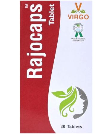 Virgo Rajocap Tablets (A Product by Unjha Ayurvedic Pharmacy - Virgo UAP) - With Goodness of Aloe Vera Juice Shudhdha Hing Shudhdha Suhaga Kasis Bhasma Dalchini Dashamool Kwath Punarnava Kwath - Buy Online on GoSupps.com