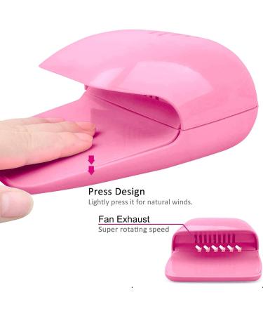 Portable Nail Dryer | Cooling Fan Nail Polish Quick Dryer - Pink | For Household and Salon - Buy Online on GoSupps.com