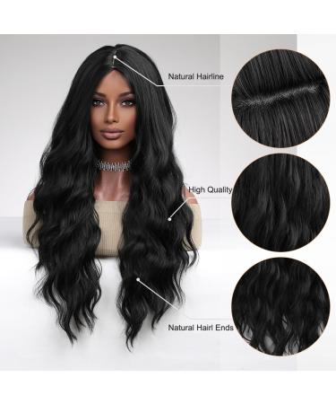 Esmee Long Wavy Black Wig - Natural Heat Resistant Synthetic Hair for Women | Best for International Shipping - Buy Online on GoSupps.com