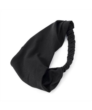 Plain Black Soft Jersey Cotton Fabric Headwrap Hair Band