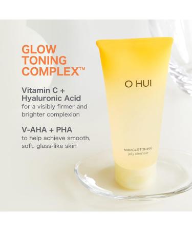 O HUI Miracle Toning Jelly Cleanser | Gentle Face Wash with Hyaluronic Acid & Vitamin C | Korean Skincare for Glowing Skin & Dullness Relief - Buy Online on GoSupps.com
