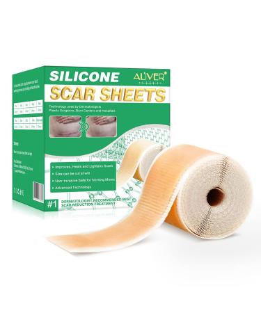Silicone Scar Removal Tape Scar Removal Professional Medical Grade Remove Both Old And New Scars Professional Scar Tape For Caesarean Section Surgery Burns Keloids Acne (1.6 x 60 Roll-1.5M) 1 Count (Pack of 1)
