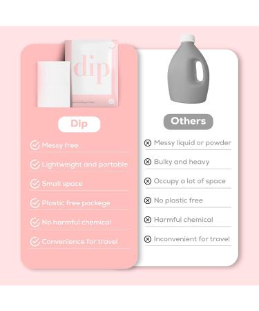 Dip Eco-Friendly Laundry Sheets Detergent | Plant Based Plastic Free & Zero Waste | Perfect for Sensitive Skin | Fragrance Free | 60 Load fragrance free 30 count (Pack of 2) - Buy Online on GoSupps.com