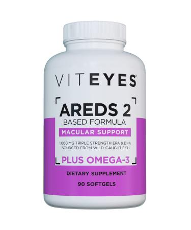 Viteyes AREDS 2 + Omega-3 Macular Health Formula Softgels Triple Strength Omega-3 (650 mg EPA 350 mg DHA) Eye Health Vitamin for Vision Protection 90 Softgels