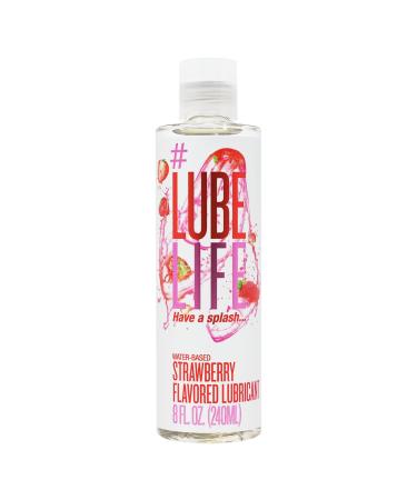 #LubeLife Water-Based Strawberry Flavored Lubricant, Personal Lube for Men, Women and Couples, Made Without Added Sugar, 8 Fl Oz Strawberry 8 Fl Oz (Pack of 1)