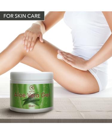 Aloe Vera Gel 500ml - Moisturizing Soothing Skin Gel for Face Hair & Body - Cooling Aloe Gel for All Skin Types - Perfect for Dry Skin & Shaving - Buy Online on GoSupps.com