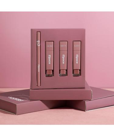 Espoce 4-Piece Lipstick and Lip Liner Set - Matte Glossy Shiny Non-Sticky Waterproof Long Lasting in Stone Shade - 0.5 Fl Oz - Buy Online on GoSupps.com