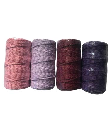 Amosfun 4 Rolle Diy Handicraft Wickelsil Macrame Accessories natural cooking yarn bakery yarn knitting cord for tinkering nylonschnur macrame cotton cord elastic twisted rope as shown 10*5cm