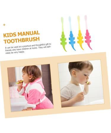 Healeeved 16 Stk Small Krokodil Toothbrush for Toddlers | Children's Cartoon Toothbrush for Ages 2-4 | Massaging Cleaning Brush - Buy Online on GoSupps.com