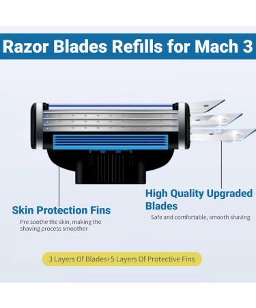 Buy Men's Razor Blades - Updated 3 Steel Replacement Blades | 16-Piece Set for a Superior Shaving Experience - International Shipping Available - Buy Online on GoSupps.com