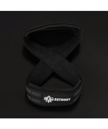 ASTUNGT Figure 8 Train Aid - Padded Weightlifting Straps for Bodybuilding Pull-Ups Powerlifting & Cross Training - Black - Buy Online on GoSupps.com
