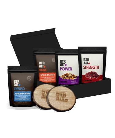 Better Alt Mushroom & Ashwagandha Coffee Gift Box |Gourmet Gift With Trail Mix & Cranberries | Premium Ground Coffee, Medium Roast | Wellness Gift Set for Men & Women