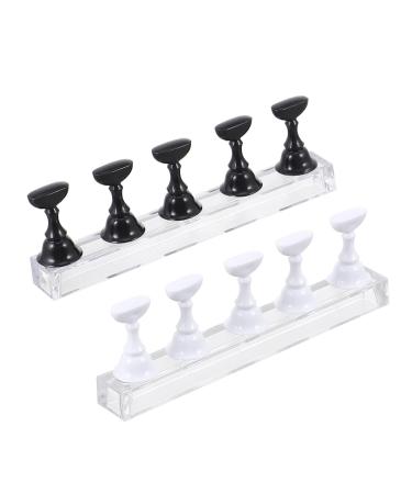 FRCOLOR Nail Art Holder Base Sets holder Art Practice Stands Art Holder Practice Stands Practice Holder crystal display stand Manicure Stand Acrylic Metal with Nail Art Stand 2.4X1.4X1.4CM Assorted Color 1
