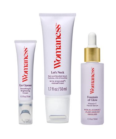 Womaness Menopause Skin & Neck Kit: Firming Serum, Vitamin C Face Serum & Eye Cream - 3 Products - Buy Online on GoSupps.com