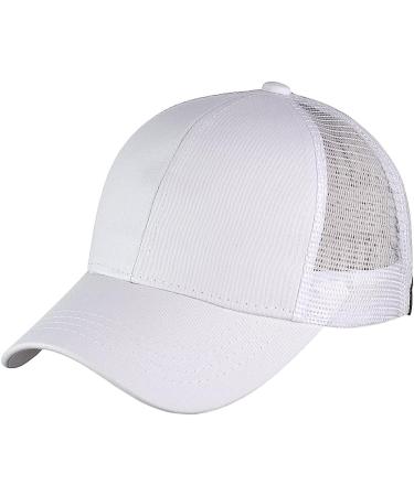 Ponycap Messy High Bun Ponytail Trucker Baseball Cap - White - Buy Online on GoSupps.com