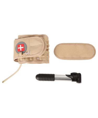 Lumbar Traction Belt Inflatable Reduce Pressure Lower Back Support Brace With Hand Pump Khaki (Khaki)