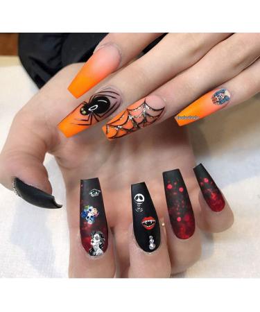 Kalolary 1500pcs Halloween Nail Art Stickers Decals - Self-Adhesive DIY Nail Decorations for Halloween Party - Pumpkin/Witch/Bat/Ghost/Skull Shapes - Buy Online on GoSupps.com