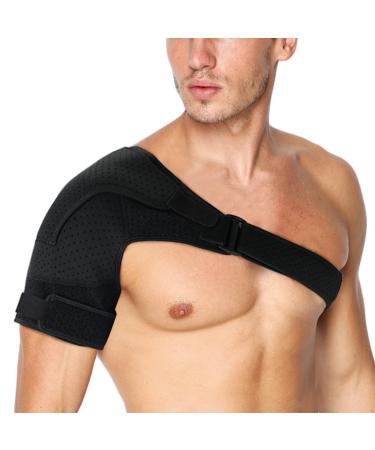 Shoulder Brace for Torn Rotator Cuff Immobilizer for Dislocation Arm Stability Injuries Tears Shoulder Compression Sleeve AC Joint Pain Relief Arm Immobilizer Wrap Adjustable Fits Men & Women Black
