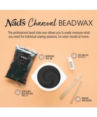 Nad's Hard Wax Beads Activated Charcoal Waxing Kit Hot Wax Beads Hair Removal for Women No Strips Needed 200g - Buy Online on GoSupps.com