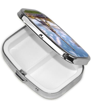 Eiffel Tower Small Pill Case - 2 Compartment Travel Pill Box Organizer | Cute Purse Gift Idea - Buy Online on GoSupps.com