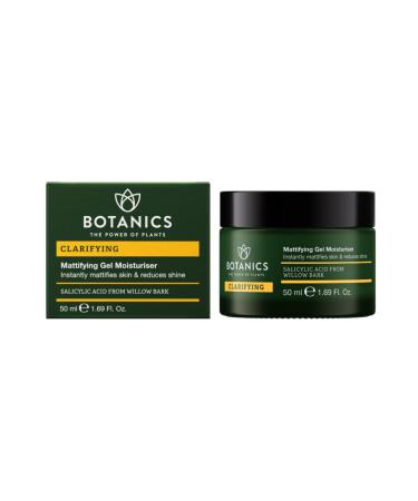 Botanics Clarifying Gel Moisturizer - Mattifying Facial Moisturizer with Salicylic Acid from Willow Bark - Reduces Shine & Improves Skin Texture - Vegan & Cruelty-Free (1.69 Fl Oz)