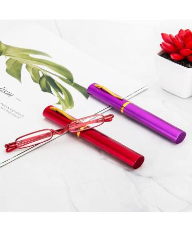 KoKoBin 2-Pack Mini Slim Reading Glasses +3.50 - Unisex Spring Hinge Metal Visual Aid with Case - International Shipping Available - Buy Online on GoSupps.com