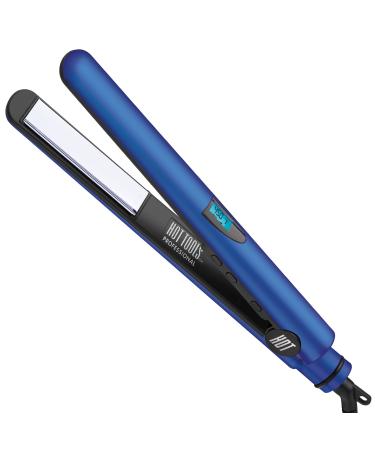 Hot Tools Professional Radiant Blue Micro-Shine Titanium Flat Iron 1 Inch