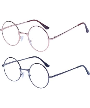 Joxigo 4 St ck Retro Runde Lesebrillen f r M nner & Frauen Klare Linsen Metallrahmen St rke +2.5 Ideal f r 60-64 Jahre - Buy Online on GoSupps.com