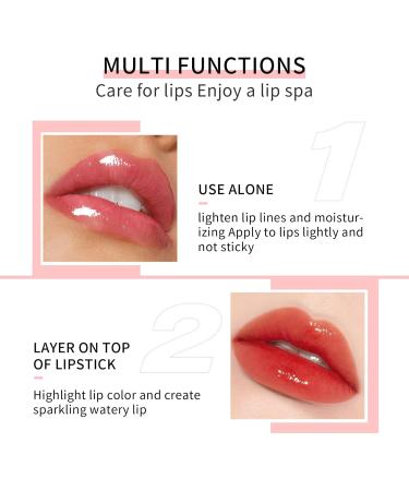 Lip Plumper Gloss Probuk 8ml Lip Oil Crystal Clear Lip Plumper Gloss Non Sticky Nourishing Lip Gloss to Prevent Chapped Lips(04#) - Buy Online on GoSupps.com