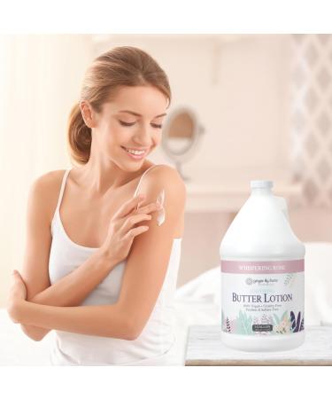 Ginger Lily Farms Botanicals Soothing Butter Lotion for Dry Skin 100% Vegan & Cruelty-Free Whispering Rose Scent 1 Gallon (128 fl oz) Refill - Buy Online on GoSupps.com