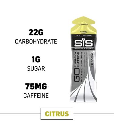 Science in Sport Energy Caffeine Gels - 22g Carbohydrates, 75mg Caffeine, Citrus Flavor - 6 Pack - Buy Online on GoSupps.com