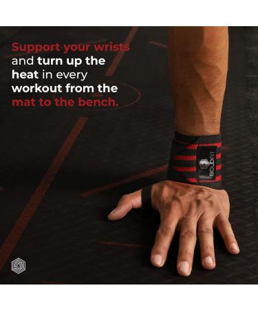 Boldfit Adjustable Wrist Brace - Breathable Velcro Weight Lifting Wraps for Crossfit & Gym - Universal Size Red & Black for Men & Women - Buy Online on GoSupps.com