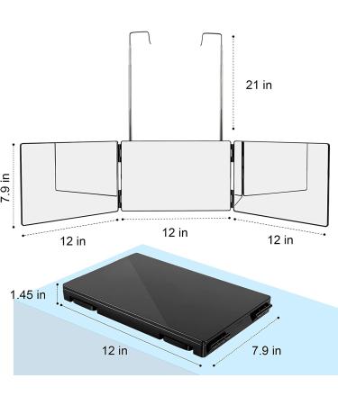 360 Haircuts Mirror with LED Lights for Self Hair Cutting - Tri Fold Mirror for Barber Use - Portable and Height Adjustable Hooks - Black - Buy Online on GoSupps.com
