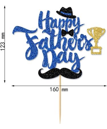 GORWERY Father's Day Cake Topper Blue Cupcake Picks for Father's Birthday Appetizers Cake Decorations - Buy Online on GoSupps.com