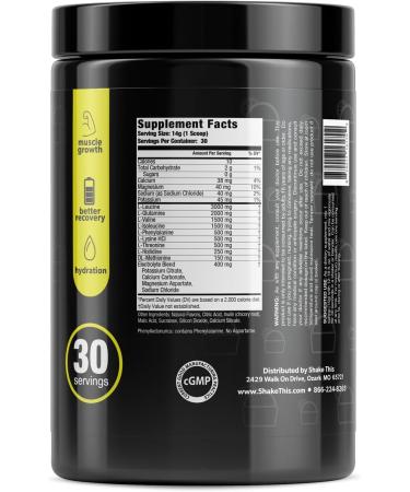 Amino Powder with Electrolytes - BCAA 2:1:1 for Pre & Post Workout | Lemon Ice Flavor | 30 Servings | Tested & Certified - Buy Online on GoSupps.com
