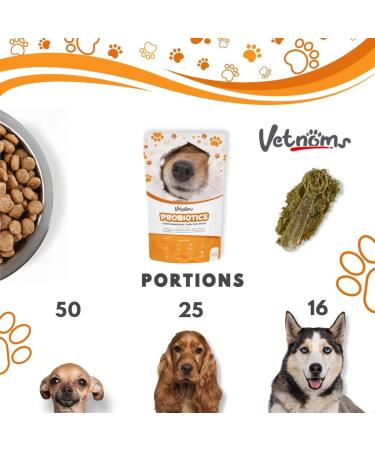 Vetnoms Probiotic Dog Powder - Dog Food Supplement with Brewer's Yeast for Regular Use. Relieves Diarrhea in Dogs Dermatitis in Dogs. - Buy Online on GoSupps.com