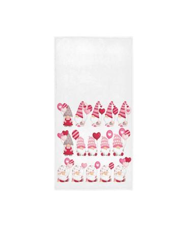 Exnundod Pink Gnomes Set Hand Bath Towel 16x30in  Spring Mother's Day Soft Absorbent Face Towel Washcloths for Home Decorative Holiday Gifts Pattern 5