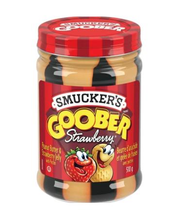 Smucker's - Goober Beurre de Cacahu te et Confiture de Fraise - Pot de 510 g Noisets Fraise