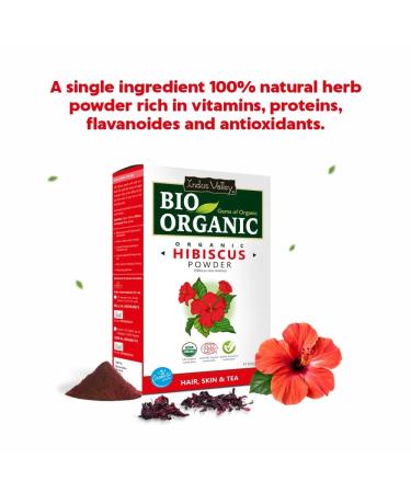 Indus Valley Natural Organic Hibiscus Herb Powder - Premium Quality for Health & Wellness - Buy Online on GoSupps.com