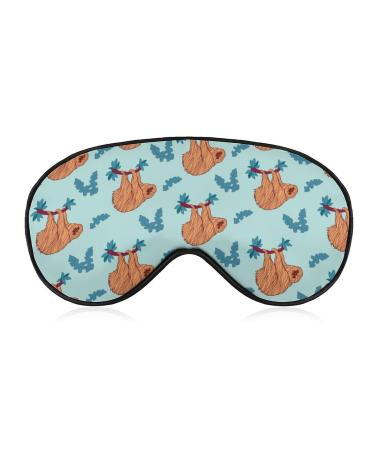 Funny Sloth Hanging on A Tree Branch Sleep Mask Eye Cover for Sleeping Blindfold with Adjustable Strap Blocks Light Night Travel Nap for Men Women
