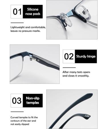 Koosufa Self-Tinting Reading Glasses with Blue Light Filter & UV Protection - Men & Women Halbrand Metal Frame - Available in Multiple Strengths - Buy Online on GoSupps.com