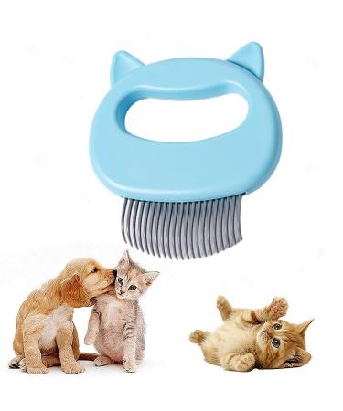 Cat Comb Pet Short & Long Hair Removal Massaging Shell Comb Soft Deshedding Brush Grooming And Shedding Matted Fur Remover Massage Dematting Tool For Dog Puppy Rabbit (Blue)