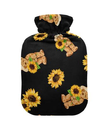Hot water bottles with cover cute bear sunflower hot water bag for pain relief heat and cold therapy heating bag 2 liters
