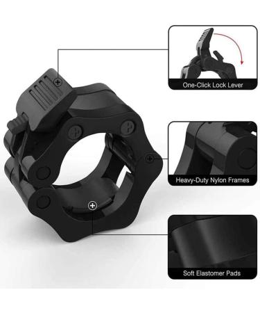 Tioamy Dumbbell Closures & Barbell Collars - Olympic Weightlifting Clamps (50mm) - Gym Equipment - 1 Pair Black - Buy Online on GoSupps.com