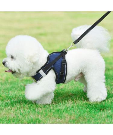 Buy Femax Dog Harness & Leash for Small/Mid-Sized Dogs & Cats - Soft Mesh Adjustable Reflective No Pull Vest - Navy Blue Perfect for Chihuahuas & Puppies - Buy Online on GoSupps.com