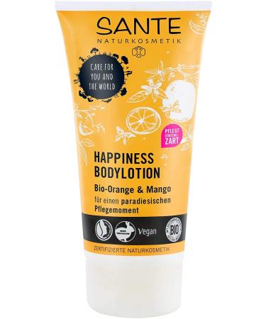 SANTE Natural Cosmetics Happiness Body Lotion Tropical Fragrance Intensive Moisture 150ml Orange 150 ml (1 pack)